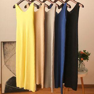 Sleeveless Midi Knit Shift Dress