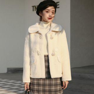 Faux Pearl Toggle Coat