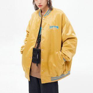 Tiger Embroidered Hooded Baseball Jacket