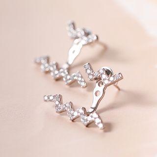 925 Sterling Silver Zigzag Swing Earring 1 Pair - As Shown In Figure - One Size