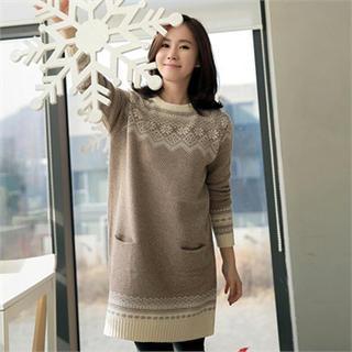 Patterned Wool Blend Sweater