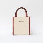 Lettering Color-block Tote With Strap