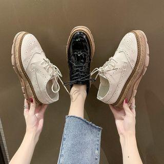 Platform Lace-up Brogue Shoes