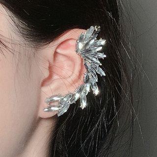 Rhinestone Stud Earring 1pc - Right Ear - Stud & Clip - Transparent - One Size
