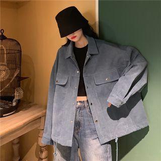 Corduroy Buttoned Jacket As Shown In Figure - One Size