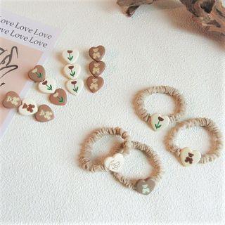 Heart Flower / Bear Hair Clip / Hair Tie