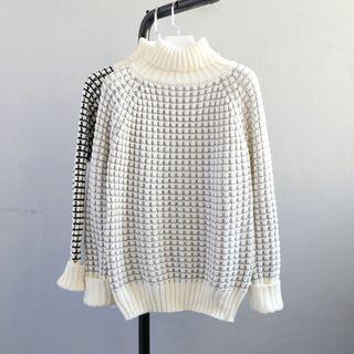 Checked Turtleneck Sweater