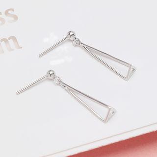 925 Sterling Silver Triangle Drop Earring As Shown In Figure - One Size