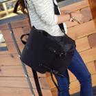 Double Buckle Faux Leather Backpack