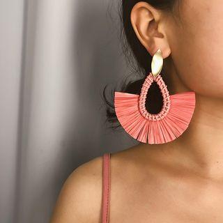 Rattan Fringed Dangle Earring