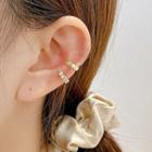 Non-matching Rhinestone Hoop Earring E2785 - 1 Pair - Asymmetric - Gold - One Size