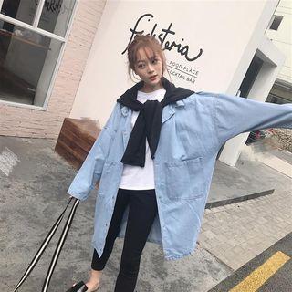 Front Pocket Denim Coat