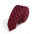 Patterned Slim Neck Tie (5cm) Wine Red - One Size