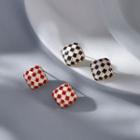 Checker Print Stud Earring