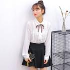 Set: Long-sleeve Ruffled Shirt + Skirt