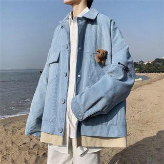 Mock Two-piece Corduroy Shirt Jacket