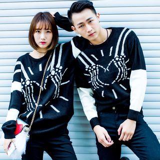 Couple Matching Batwing Knit Top
