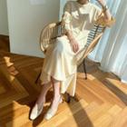 Flare-hem Long T-shirt Dress