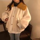 Open-front Fleece Coat White - One Size