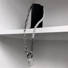 Faux Pearl Chained Necklace As Shown In Figure - One Size