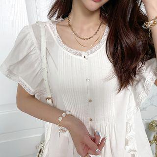 Frilly Pintuck Long Shirtdress