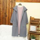 Hooded Long Coat Gray - One Size