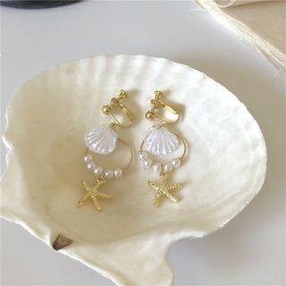 Star Hoop Drop Earring 1 Pair - Earrings - One Size