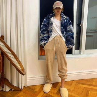 Drawstring Terry Knit Jogger Pants