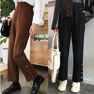 Straight-fit Buttoned Side Pants