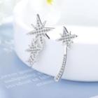 Alloy Rhinestone Star Earring 1 Pair - Copper & Platinum Plating - One Size