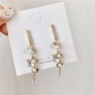 Faux Pearl Fringed Earring 1 Pair - Stud Earring - One Size
