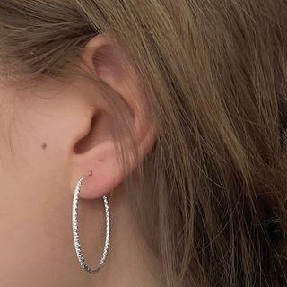 Sterling Silver Hoop Earring 1 Pair - 925 Sterling Silver - Silver - One Size