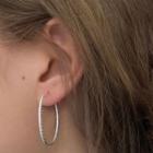 Sterling Silver Hoop Earring 1 Pair - 925 Sterling Silver - Silver - One Size