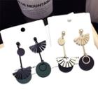 Alloy Safety Pin Faux Pearl Fringed Earring