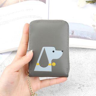 Dog Print Faux Leather Coin Purse