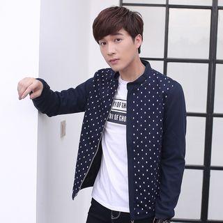 Dotted Panel Zip Jacket