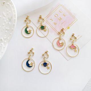 Planet Hoop Drop Earrings