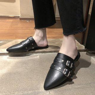 Pointed Buckled Mules