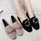 Embellished Furry Loafers