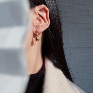 Polished Stainless Steel Drop Earring