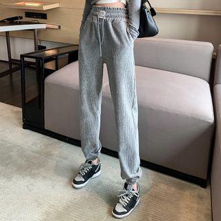 Corduroy High-waist Jogger Pants