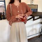Loose-fit Cardigan As Figure - One Size