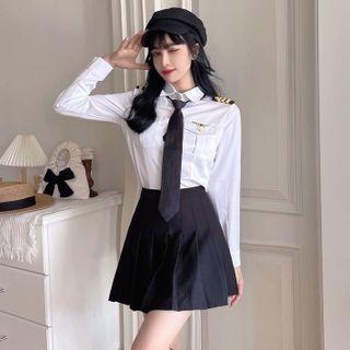 Shirt / Pleated Skirt / Tie / Set