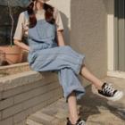Overall Wide-leg Jeans Light Blue - One Size