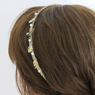 Glaze Flower Faux Pearl Headband