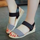 Pinstriped Panel Sandals