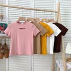 Cutout Slim-fit Plain T-shirt In 12 Colors