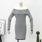 Boatneck Striped Dress Stripes - Black & White - One Size