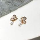 Small Butterfly Diamond-encrusted Stud Earring 1 Pair - S925 Earrings - One Size
