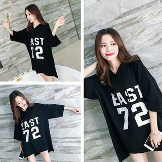 Lettering 3/4 Sleeve Hoodie